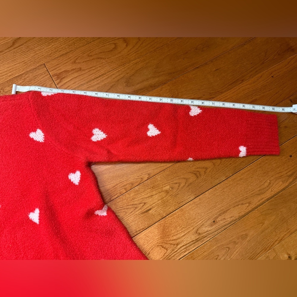 Peace Love World Red Heart Sweater - Picture 6 of 6